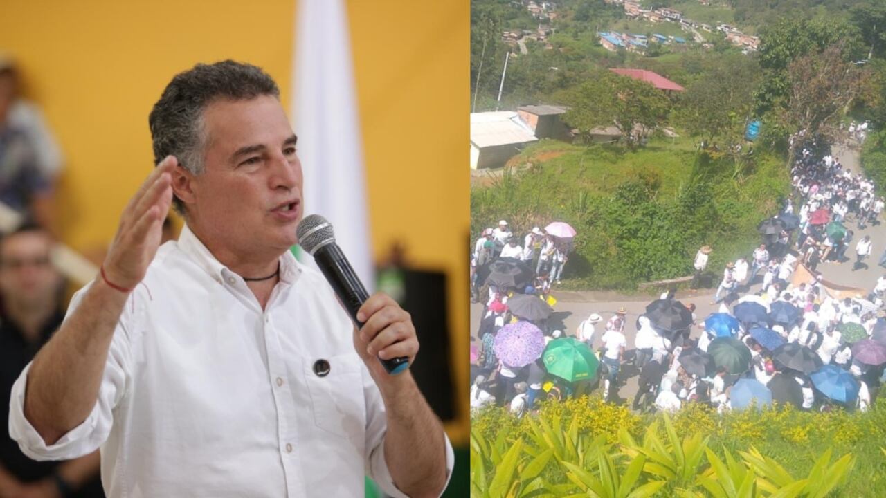 El gobernador Aníbal Gaviria y la marcha de los campesinos.
