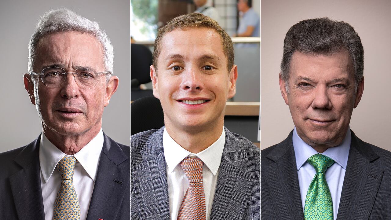 Álvaro Uribe, Julián Uscátegui y Juan Manuel Santos.
