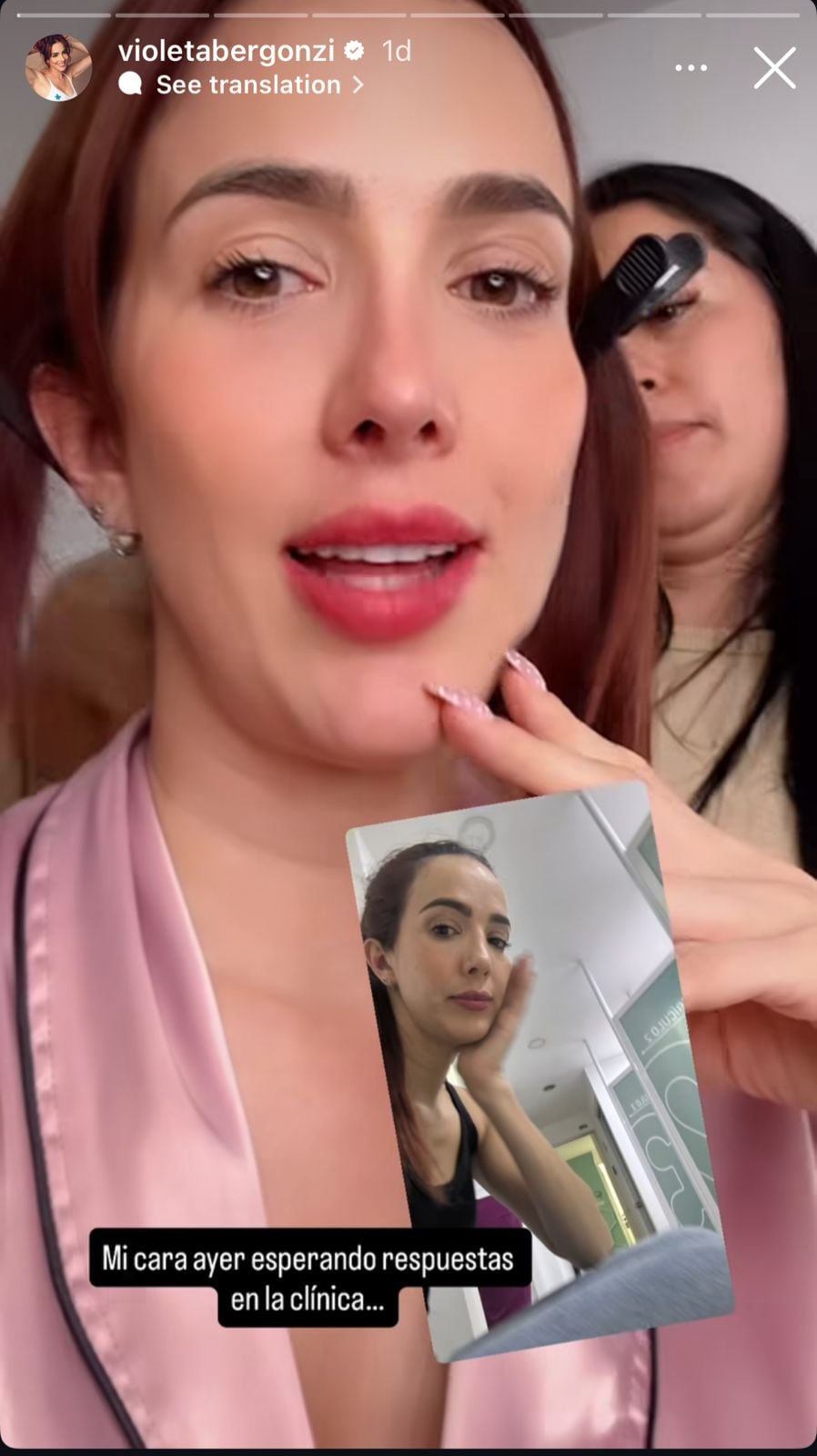 Violeta Bergonzi contó por qué estuvo en la clínica.