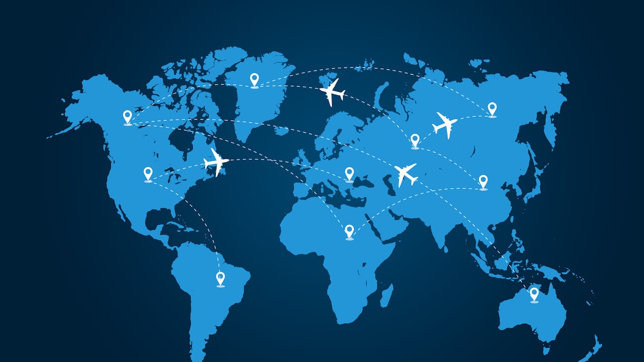 Foto de referencia de tráfico aéreo en el mundo