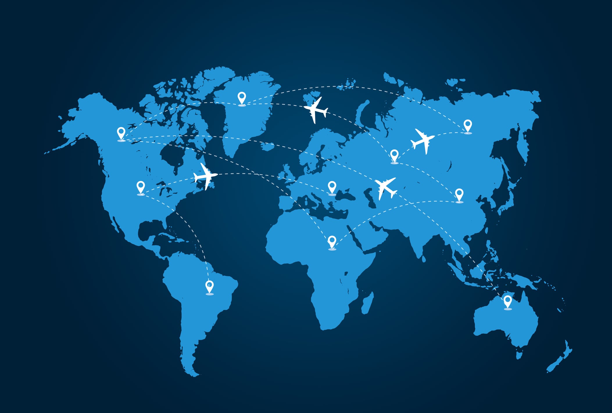 Foto de referencia de tráfico aéreo en el mundo