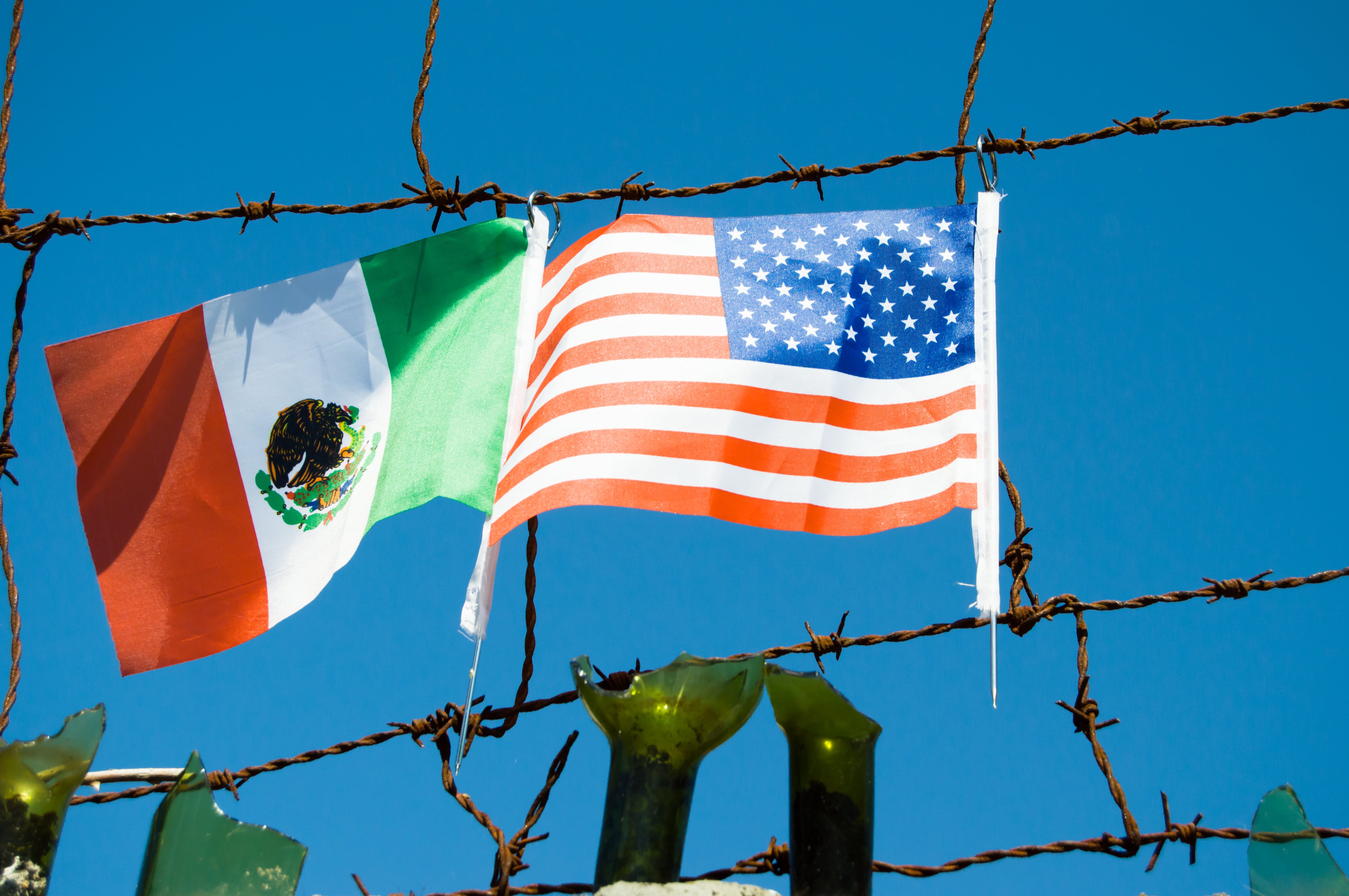Bandera de México y Estados Unidos