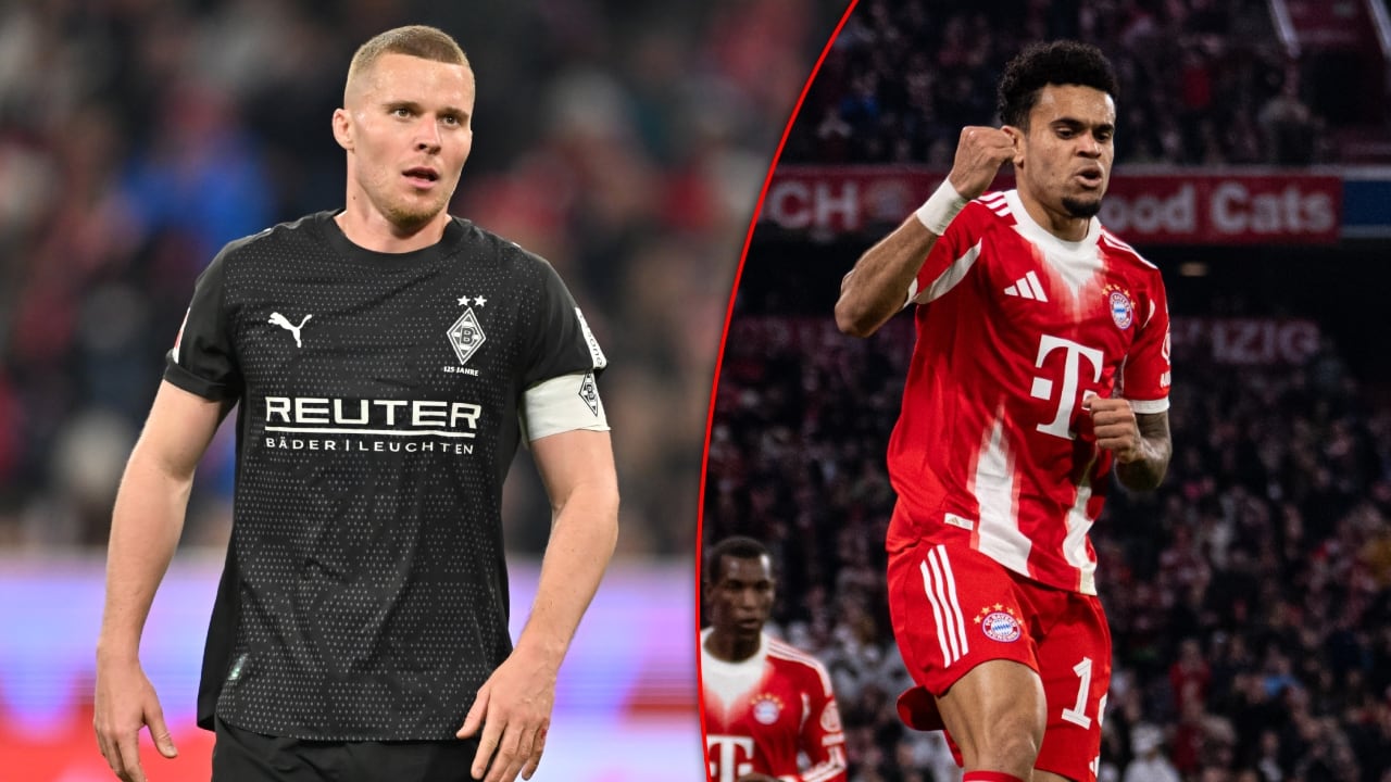 Nico Elvedi y Luis Díaz.