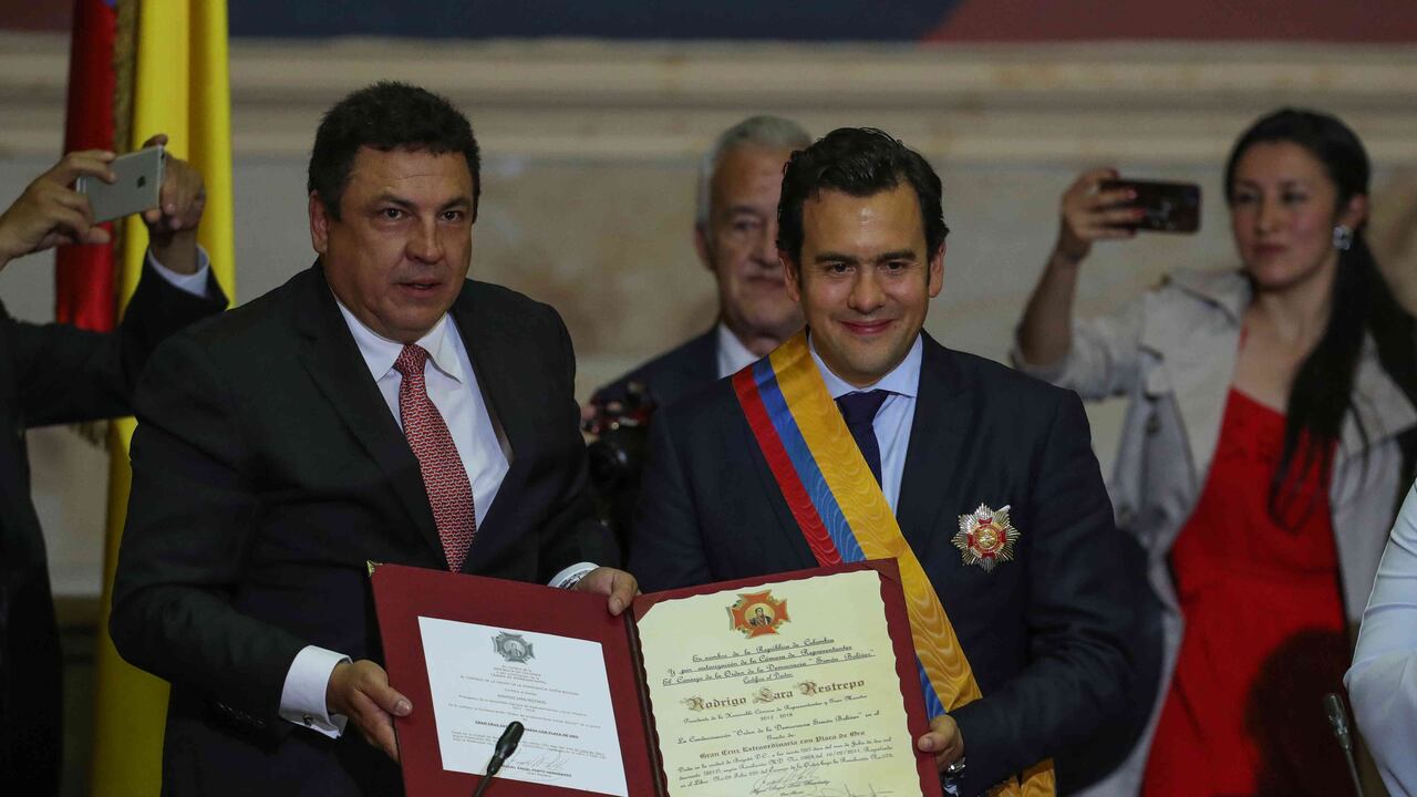 Rodrigo Lara, el día de su posesión como presidente de la Cámara de Representantes