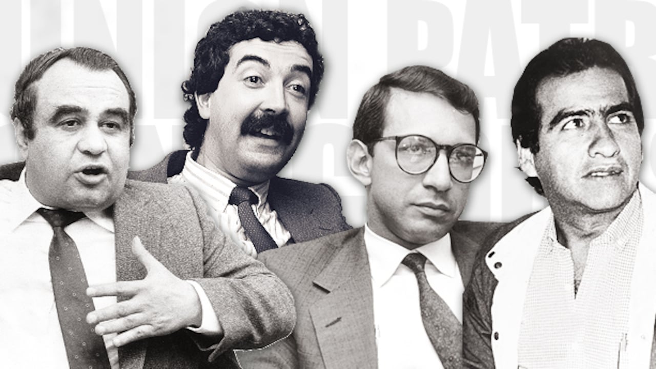 Jaime Pardo Leal, Bernardo Jaramillo, José Antequera y Leonardo Posada.