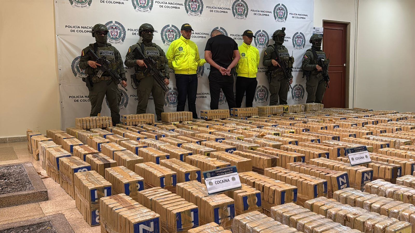 Cocaína decomisada en Armenia.