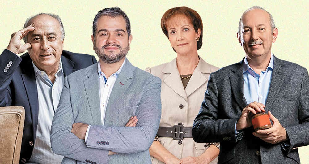 De izquierda a derecha: Rafael Aubad, presidente de ProAntioquia; Andrés Felipe Gómez, gerente general del Grupo Familia; Beatriz Uribe expresidenta de Mineros y Carlos Ignacio Gallego, presidente del Grupo Nutresa.