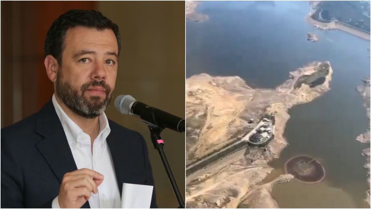 Carlos Fernando Galán muestra cómo están los embalses.