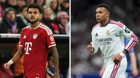 Luis Díaz (izq.) y Kylian Mbappé (der.) tuvieron acción en esta tercera fecha de la Champions League.