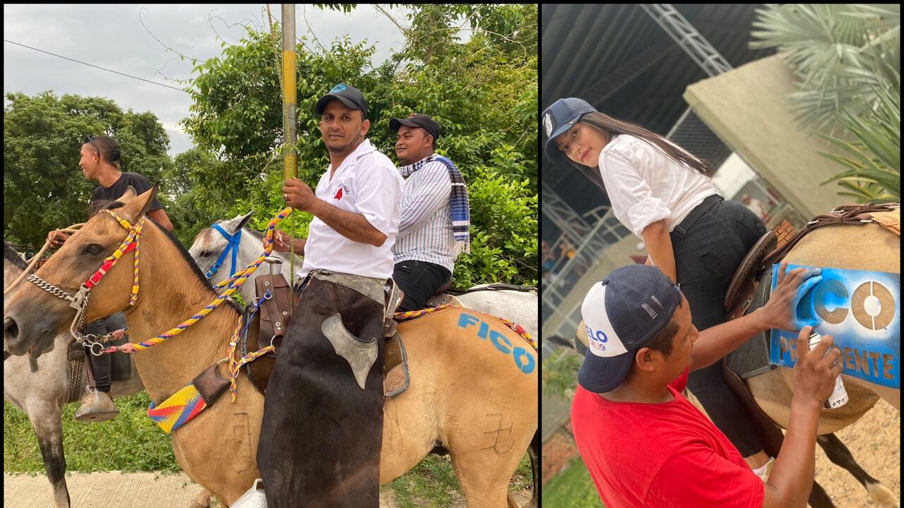 En el municipio de Sabanas de San Ángel, en el departamento del Magdalena, pintaron a varios caballos con la palabra "Fico" para un evento alusivo a la campaña presidencial de Federico Gutiérrez.