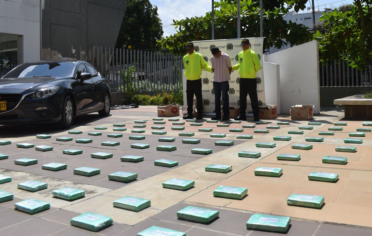 Droga decomisada por la Policía en Cartagena.
