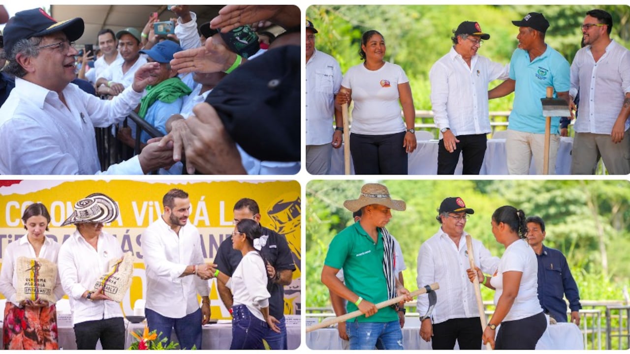 Gustavo Petro durante los eventos de entrega de tierras en el Magdalena y Córdoba.