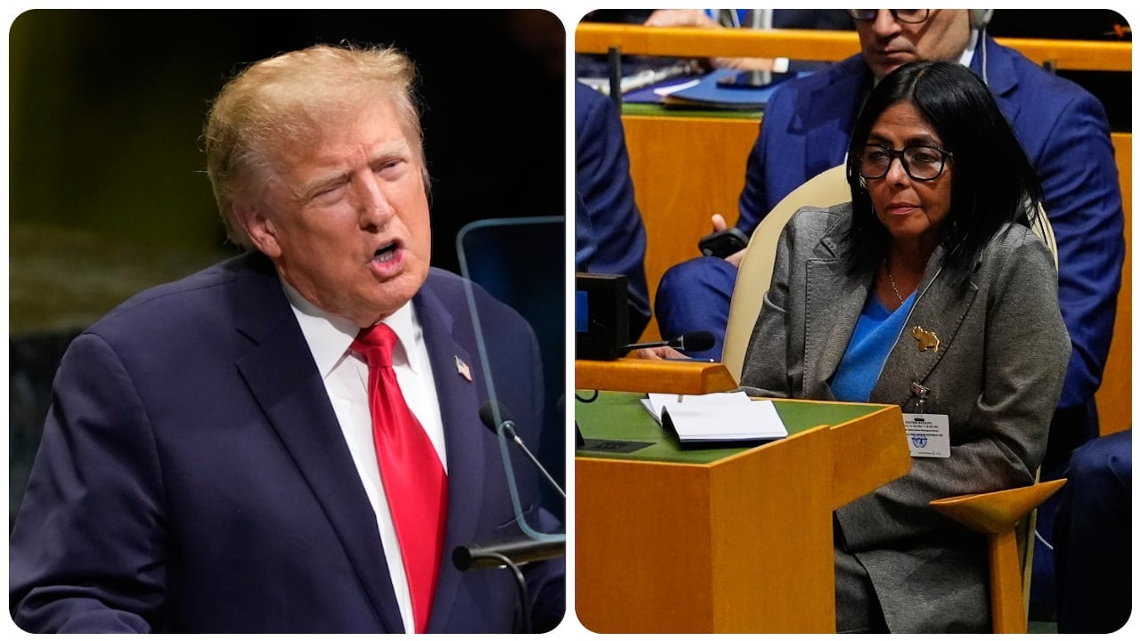 Donald Trump y Delcy Rodríguez.