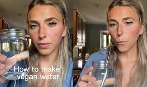 La joven publicó un breve tutorial explicando cómo preparar agua 'vegana'.