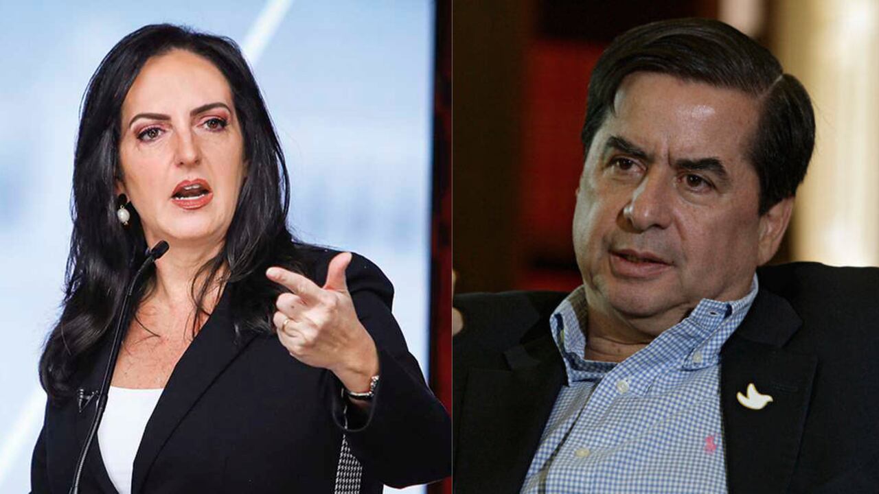 La senadora uribista María Fernanda Cabal y el exministro Juan Fernando Cristo.