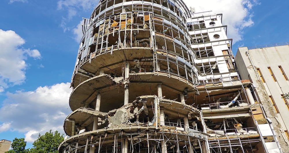 Rusia destruyó más de 100 escuelas, tres centrales eléctricas y numerosas edificaciones civiles.