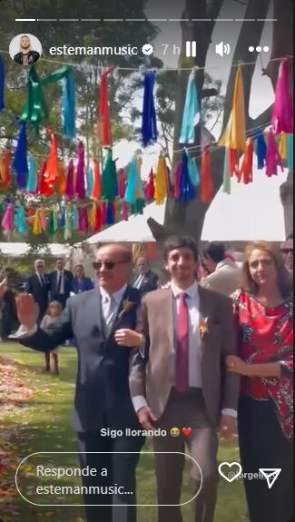 Jorge Caballero llegando a su matrimonio con Esteman. Foto: Instagram @estemanmusic.