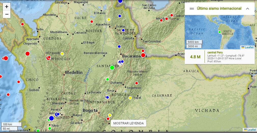 En su página web, el SGC emite reportes detallados con los movimientos telúricos que se registran en Colombia.