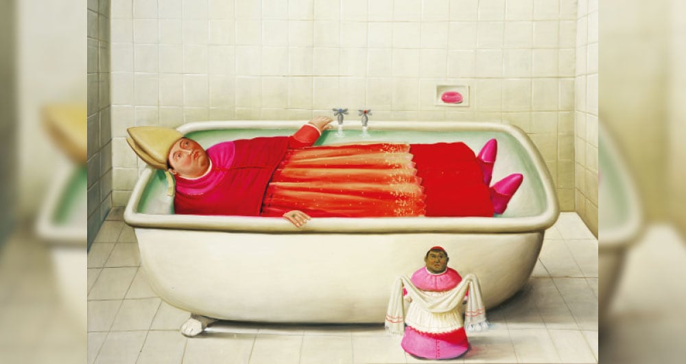 El baño del Vaticano, 2006 - Óleo sobre lienzo.