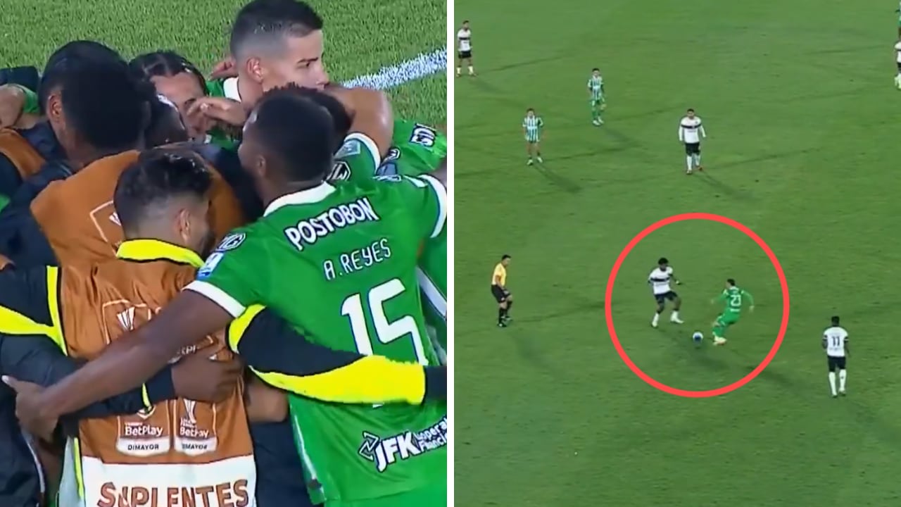 James Rodríguez celebró en cancha con Atlético Nacional.