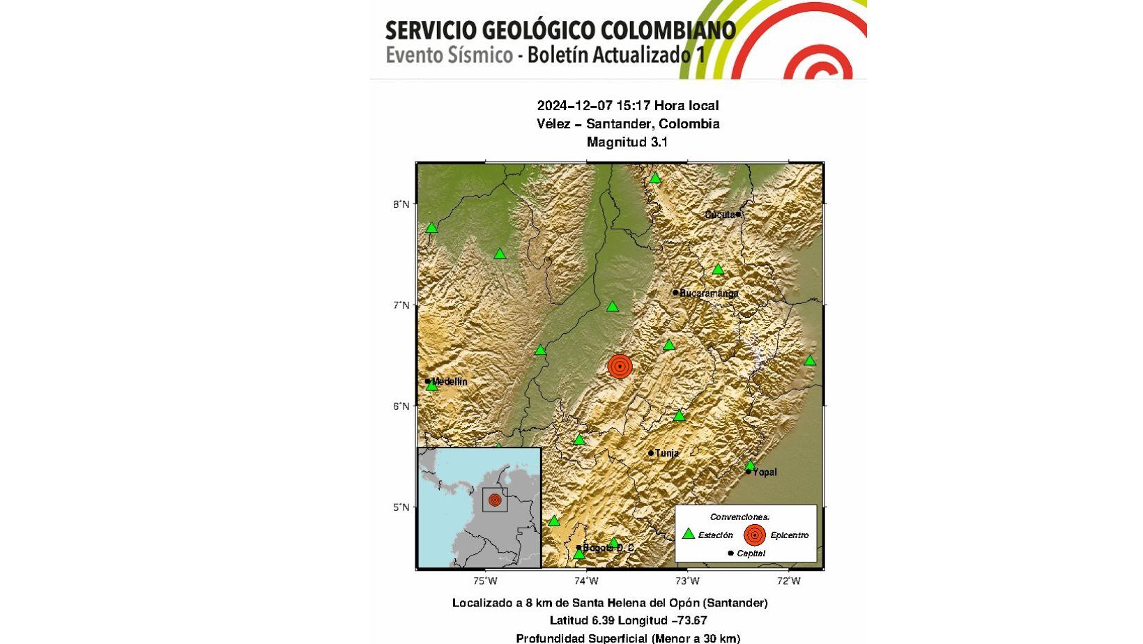 🔴 En vivo | Temblor en Colombia hoy, 7 de diciembre: estos son los últimos sismos reportados según el SGC