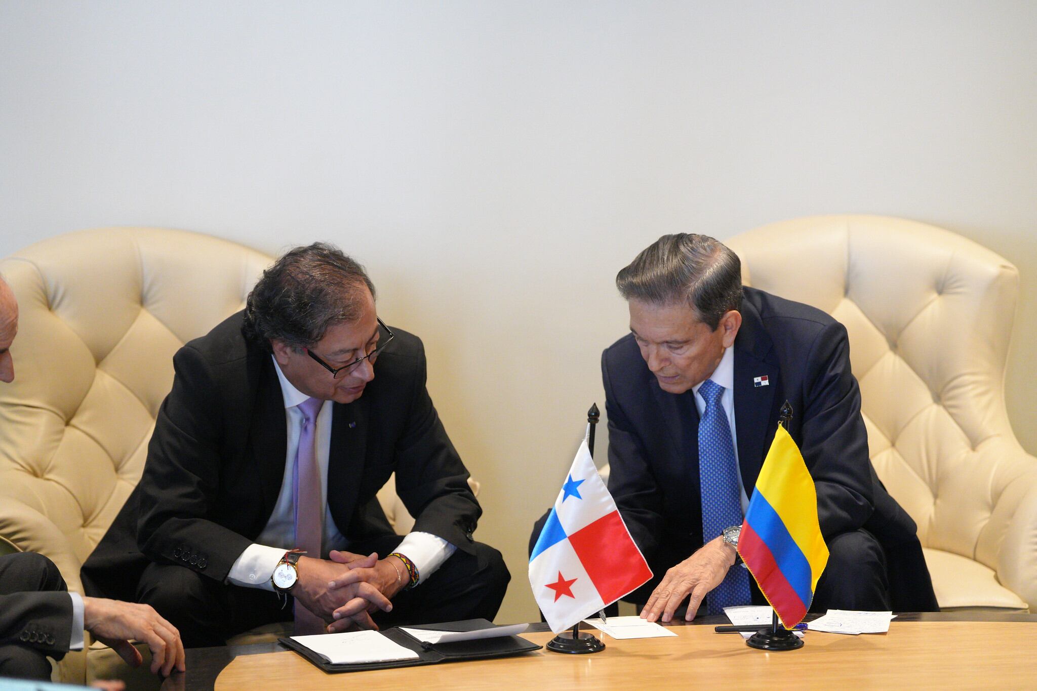 Gustavo Petro y Laurentino Cortizo.