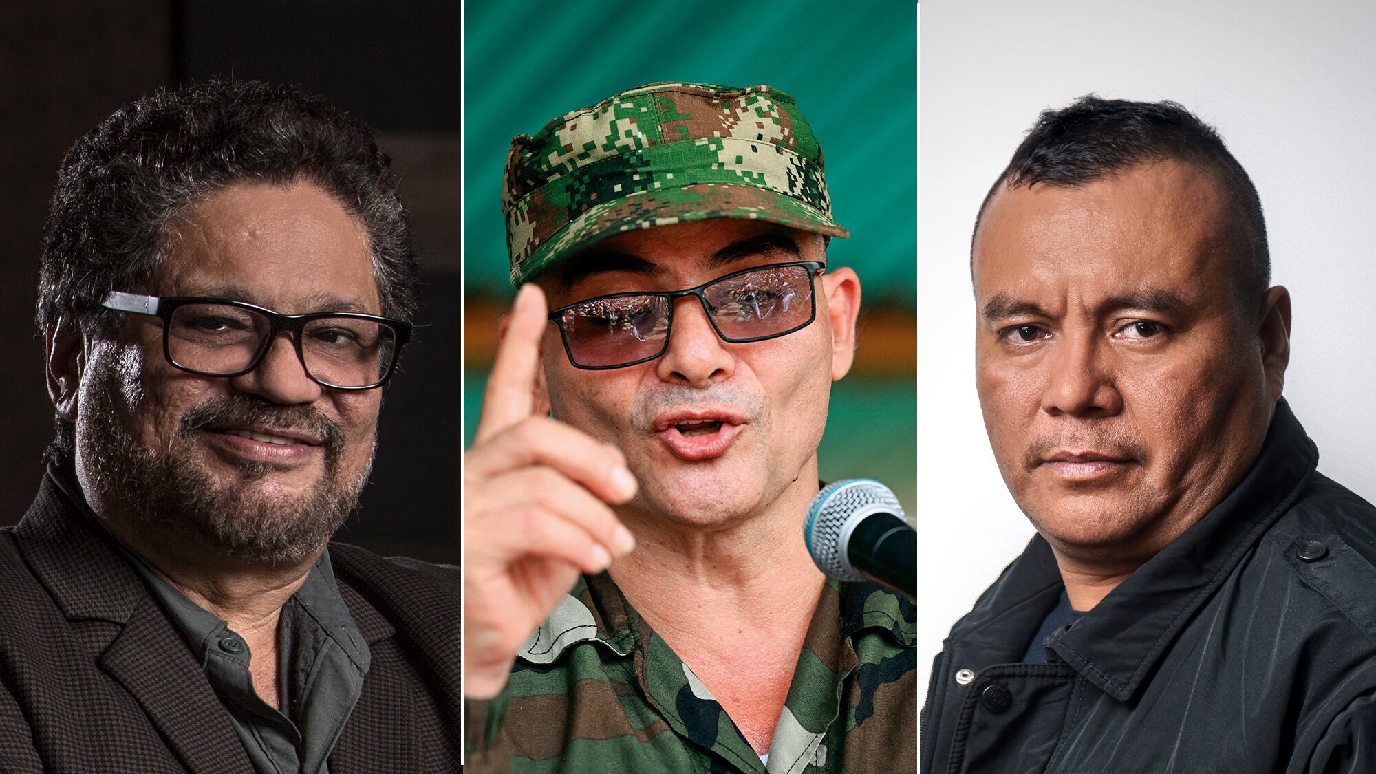 Iván Márquez, Iván Mordisco y Calarcá Córdoba.