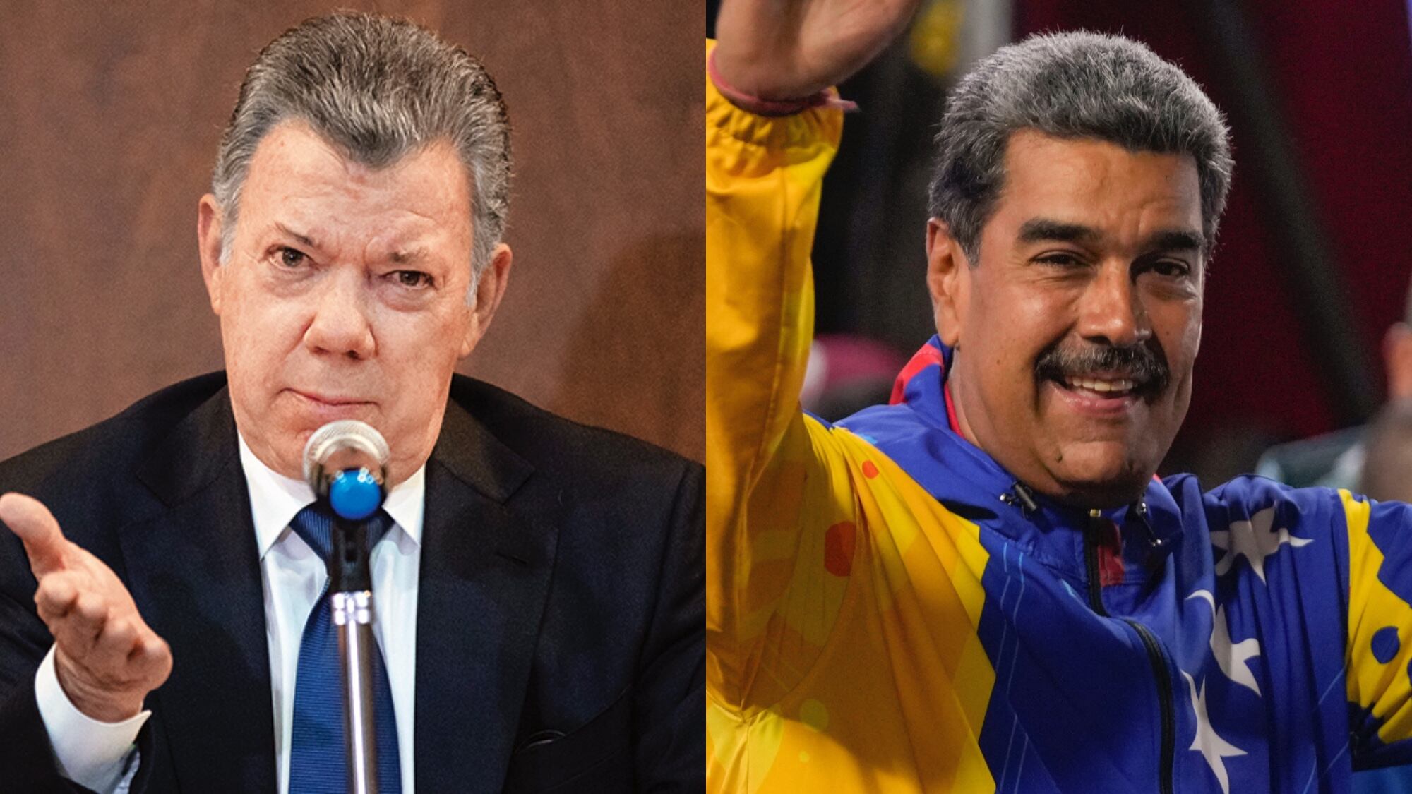 Juan Manuel Santos y Nicolás Maduro.