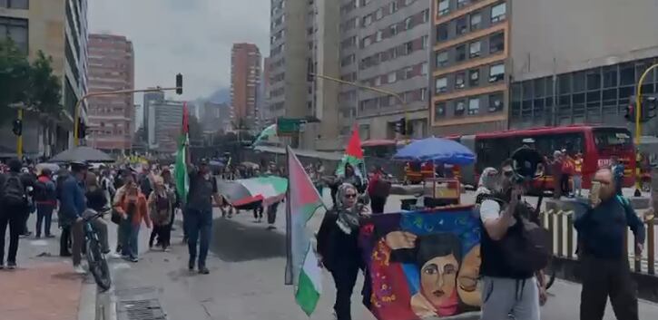 Manifestantes llegan a la calle 10.