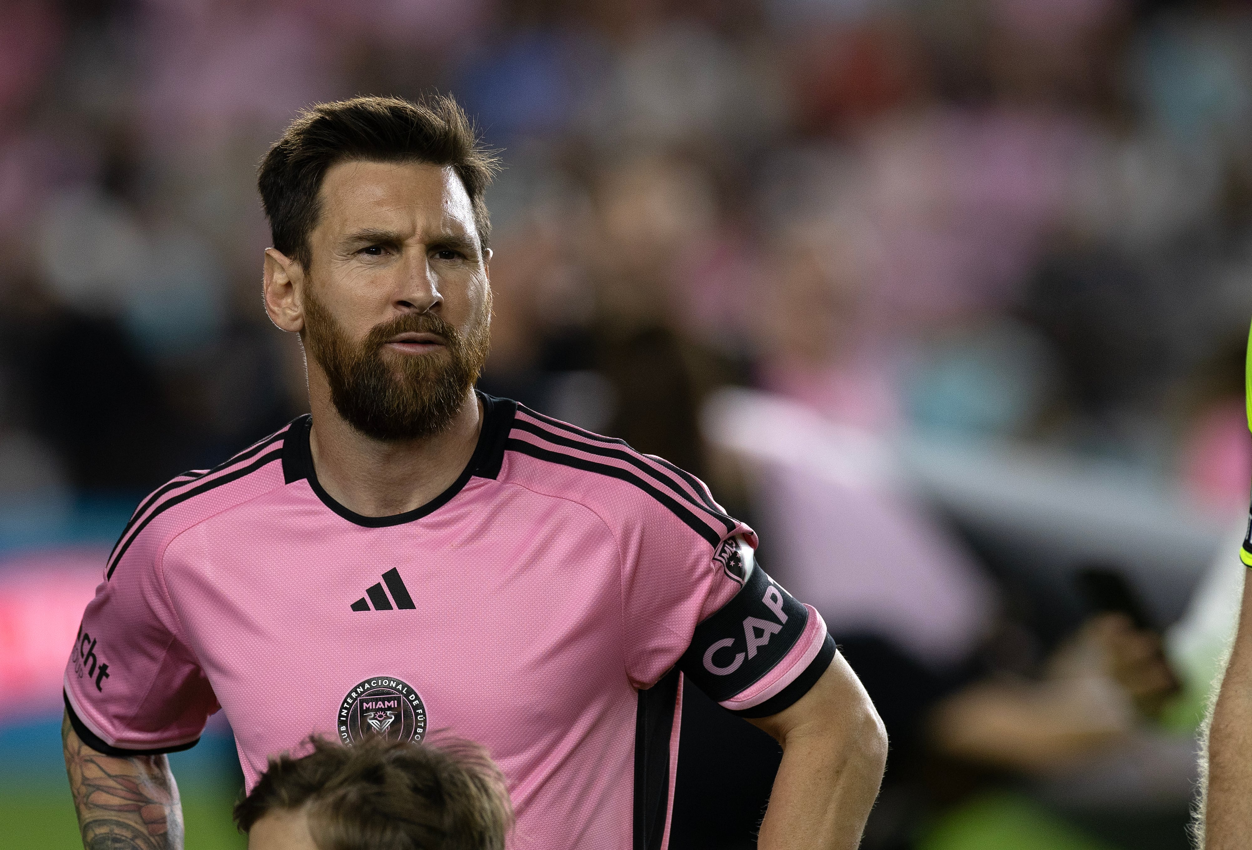 FORT LAUDERDALE, FLORIDA - NOVEMBER 9: Lionel Messi #10 of Inter Miami FC is pictured before the game against Atlanta United FC during the 2024 MLS Cup playoffs at Chase Stadium on November 9, 2024 in Fort Lauderdale, Florida. (Photo by Michael Pimentel/ISI Photos/Getty Images)