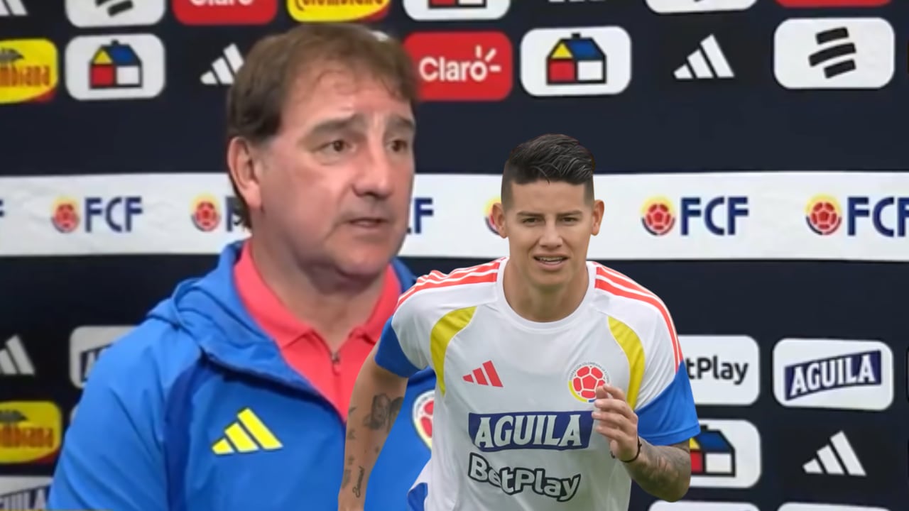 Néstor Lorenzo y James Rodríguez, miembros de la Selección Colombia.