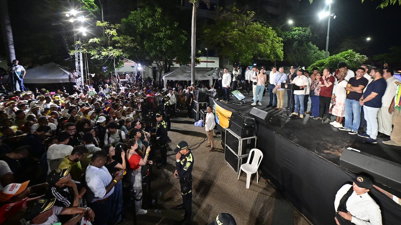 El presidente, Gustavo Petro, durante su intervención en Barranquilla