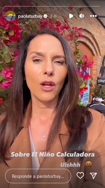 Paola le dio la cara a sus seguidores luego de caer en la noticia falsa del "niño calculadora. Foto: Instagram @paolaturbay.