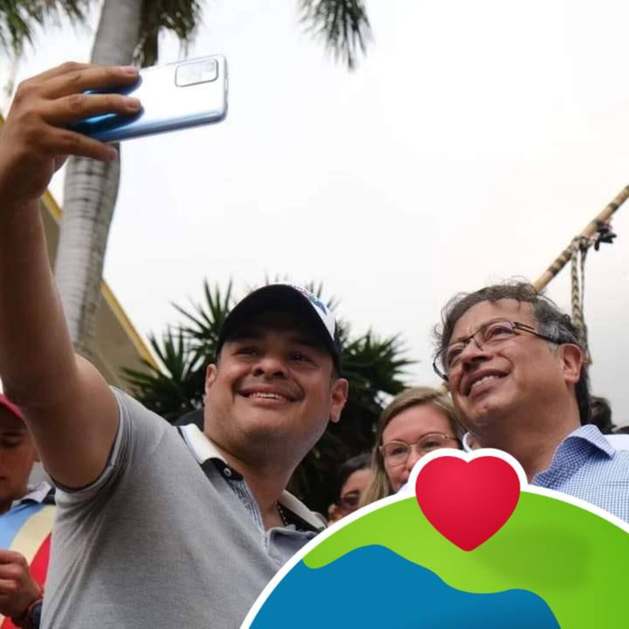 Barreto junto a Gustavo Petro