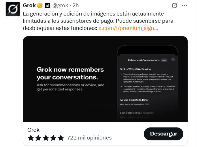 La aclaración del asistente de IA avivó el debate sobre el modelo de suscripción de X.