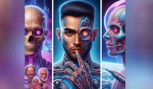 Ilustración creada con IA muestra cómo sería la evolución humana en 1000 años.