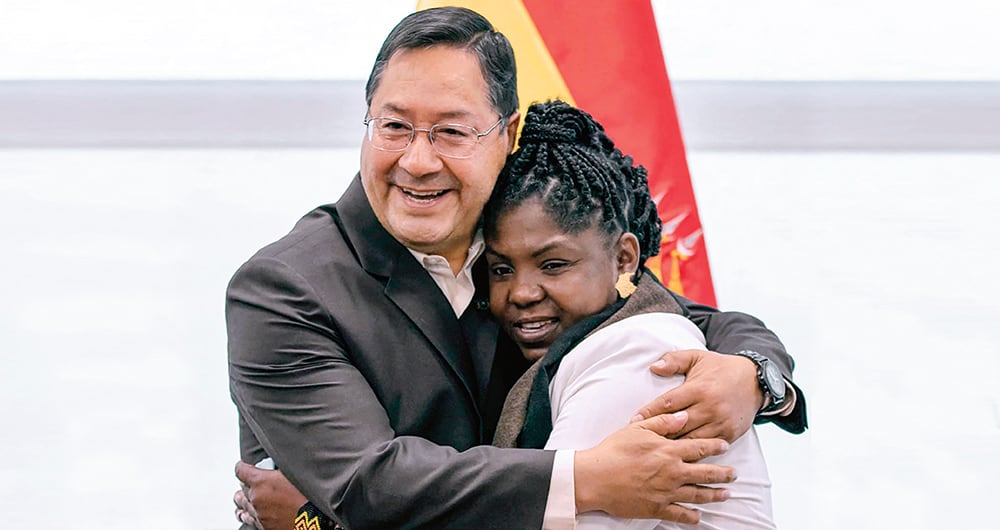 El presidente Luis Arce fue el encargado de recibir a Francia Márquez en Bolivia. 
