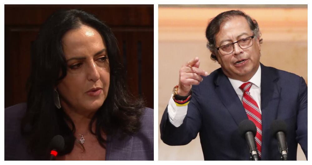 La senadora María Fernanda Cabal y el presidente Gustavo Petro