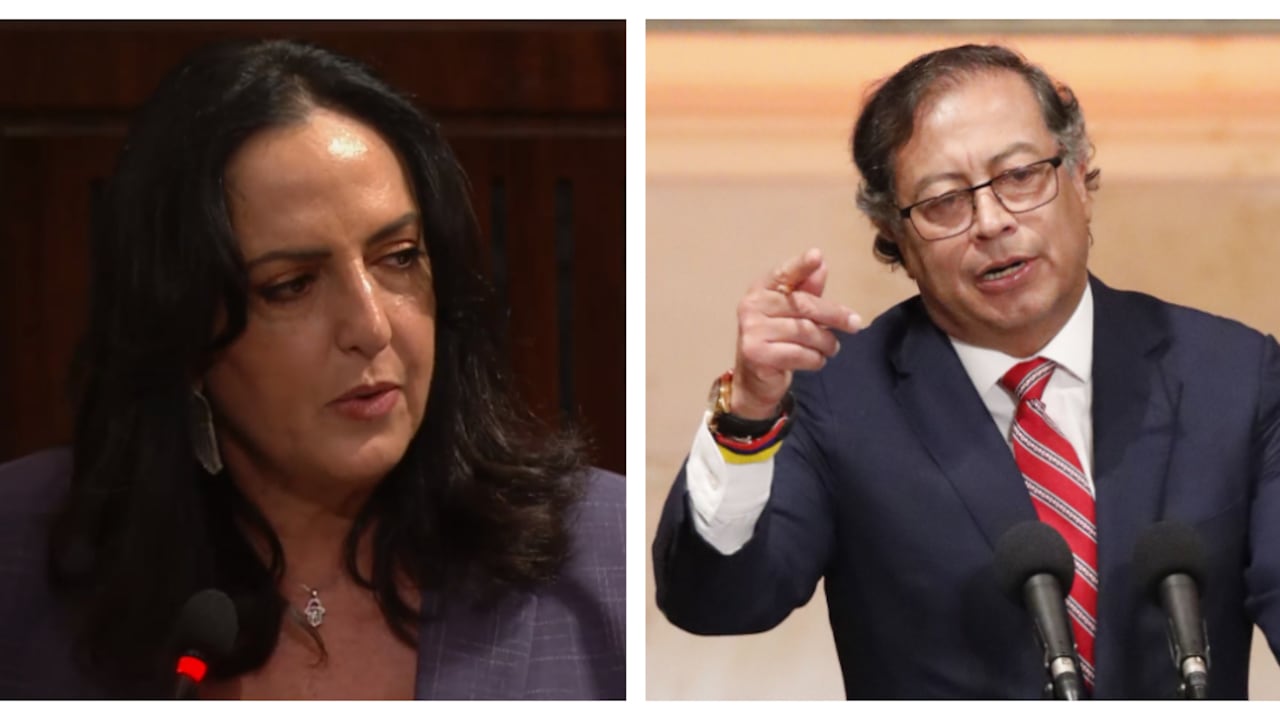 La senadora María Fernanda Cabal y el presidente Gustavo Petro