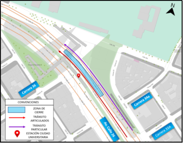 Tenga cuidado: anuncian cierres en un carril de la Av. Calle 26 desde este viernes