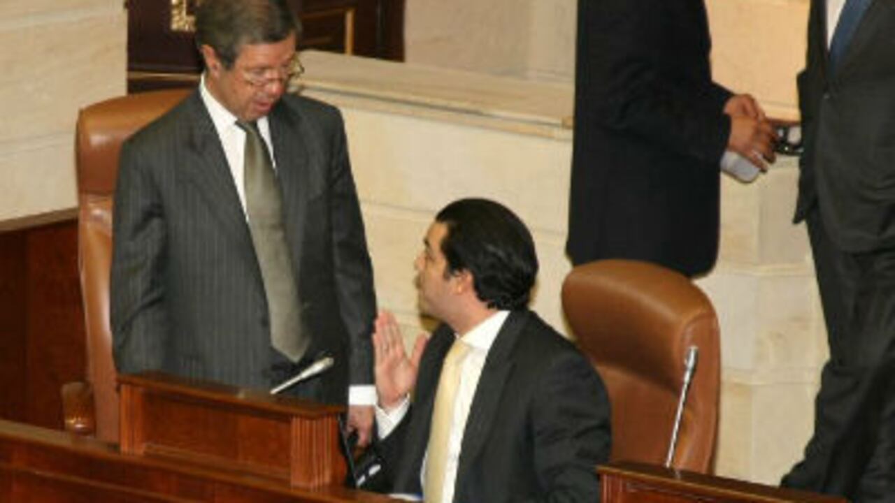 Juan Carlos Esguerra y Simón Gaviria, dos de los protagonistas de la polémica aprobación de la reforma a la justicia.
