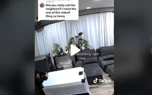 La pareja estaba probando cuatro jaulas para perros para ver cuáles encajaban mejor para sus tres mascotas.