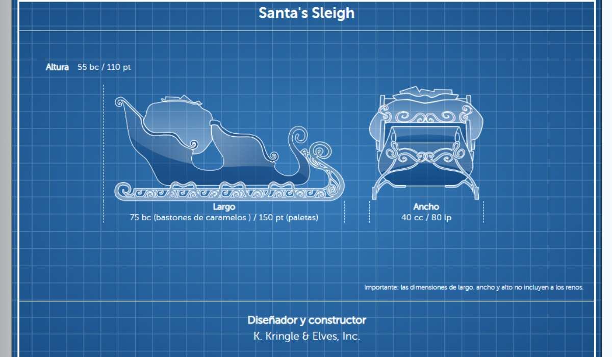 El servicio web de Santa track Nonrad revela datos técnicos sobre el diseño del trineo de Papá Noel.