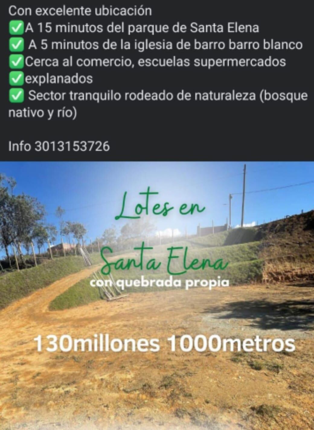 Según la concejal Lina García Gañán, así se ofrecen en redes sociales los lotes ilegales.