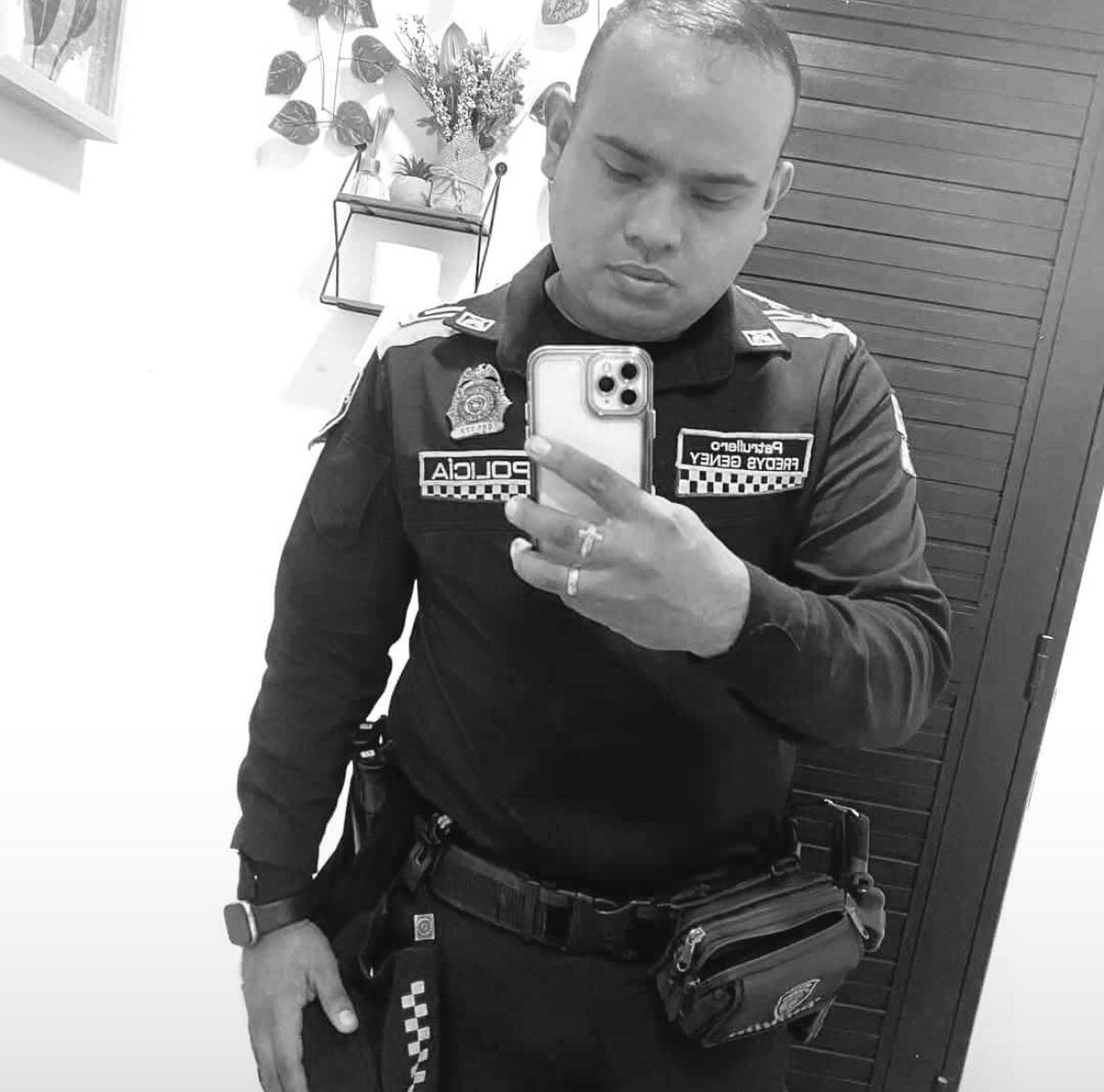 Freddy Geney Méndez, de 29 años, patrullero que murió en accidente de tránsito.