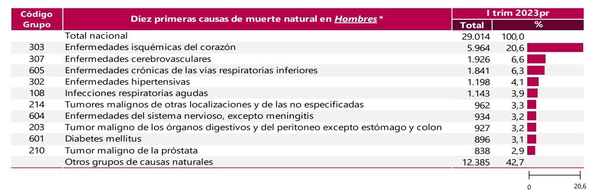 Reporte Muertes Enfermedades - Dane 2023