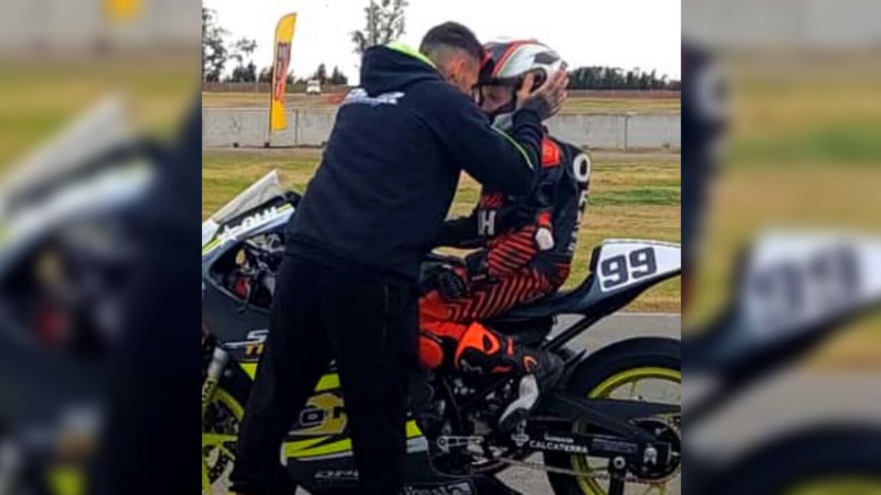 Diego Pierluigi, expiloto que entrenó a Lorenzo Somaschini, despidiéndolo a través de su publicación en Instagram