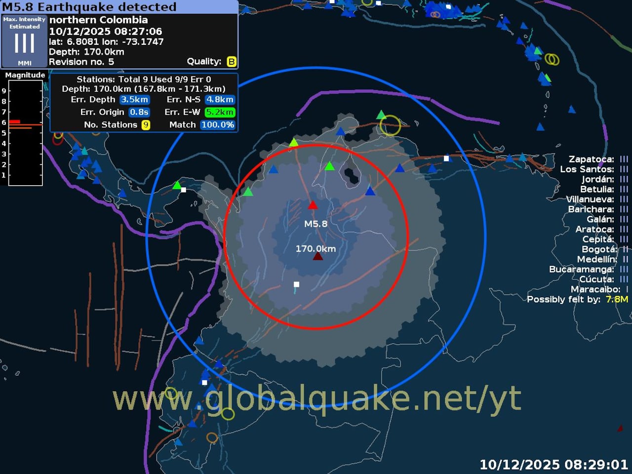 Temblor en Colombia el 10 de diciembre de 2025