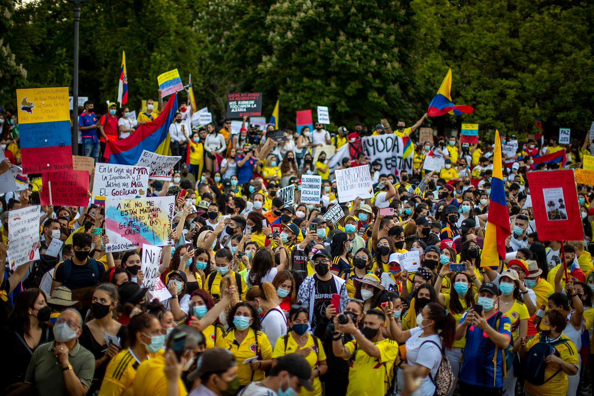 Apoyo en España al paro nacional