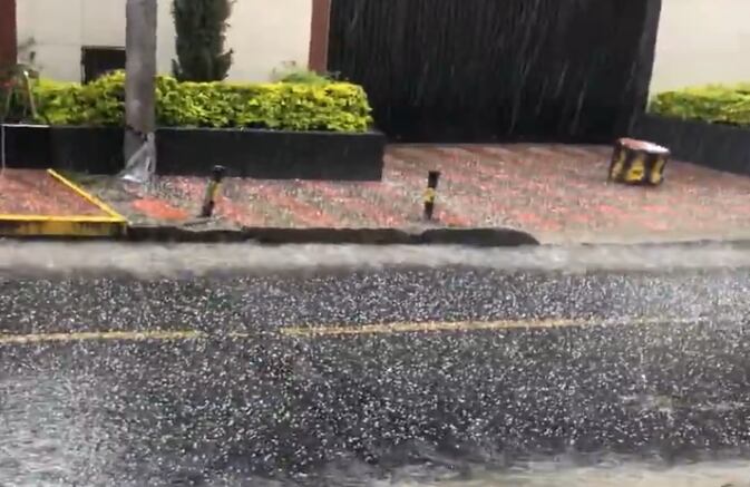 Granizada en Bogotá este viernes, 27 de febrero.
